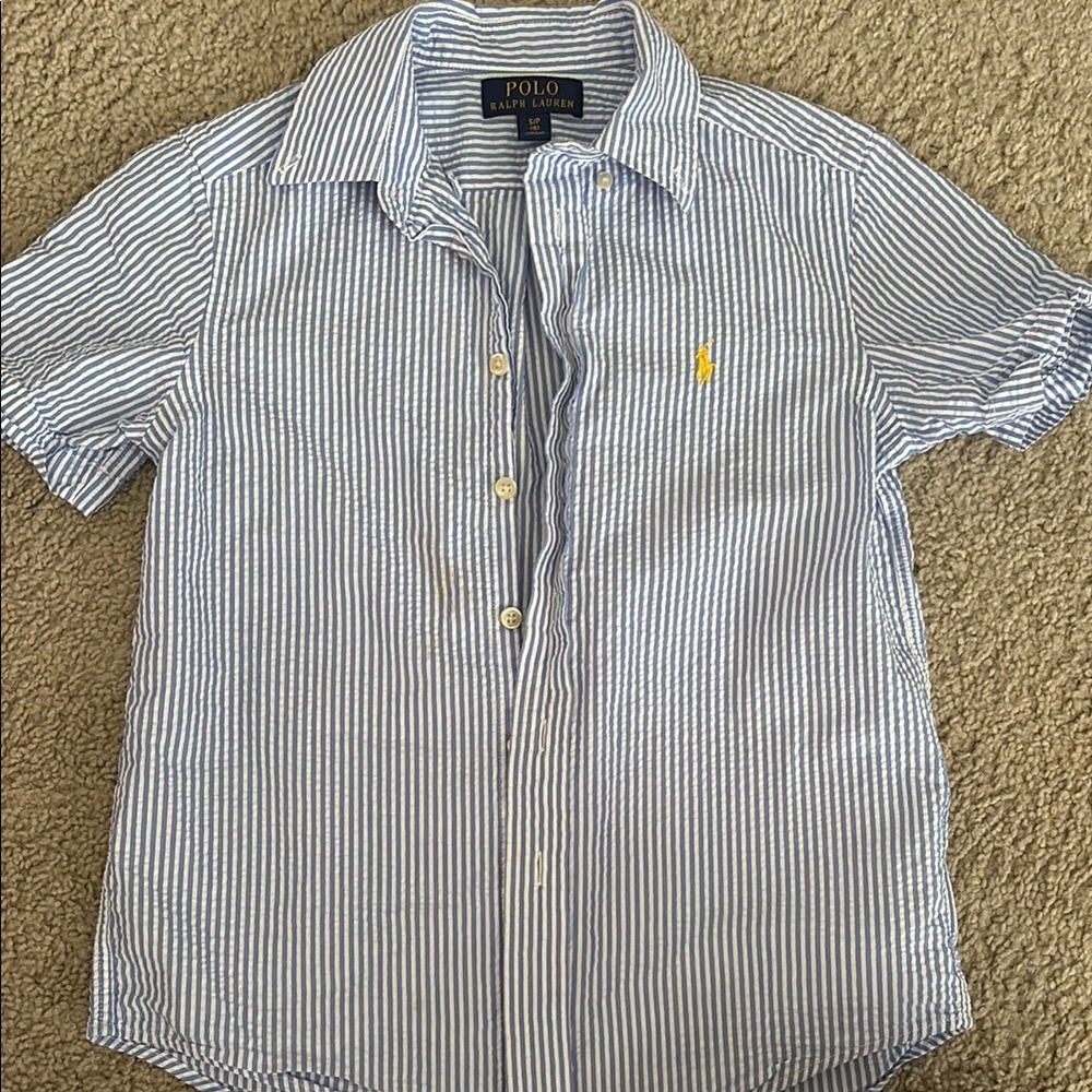 Polo by Ralph Lauren Blue and White Button Down Shirt